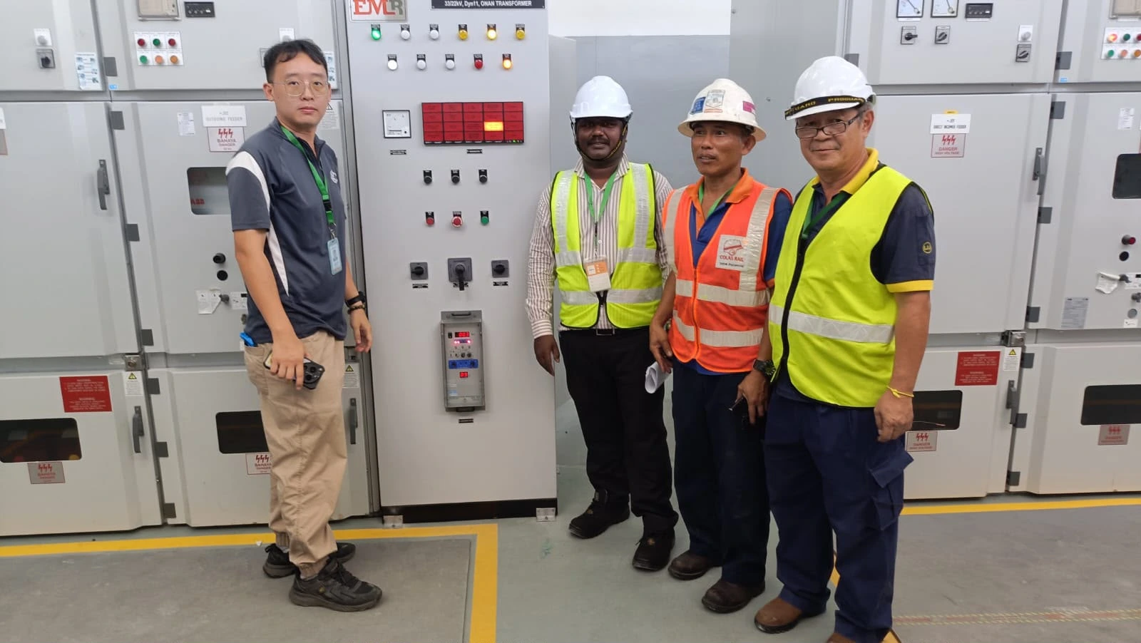 EMR Global service engineers delivering 24×7 service excellence at a transformer control panel